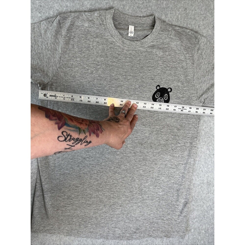 OWNYC Teddy Bear Rhinestone Shirt Men’s Size Medium Streetwear NYC Grey - Picture 5 of 6
